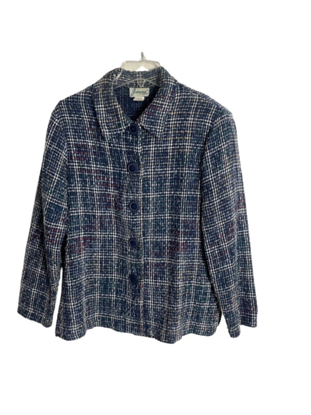 Women’s Joanna Vintage 90’s Blue Lightweight Wool Blazer Size Large!